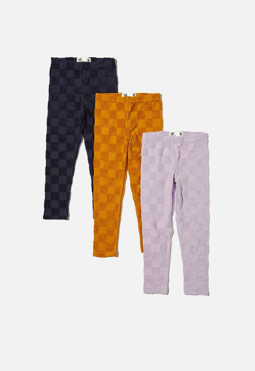 Cotton On - Girls multipack legging 3 pack - textured check bundle