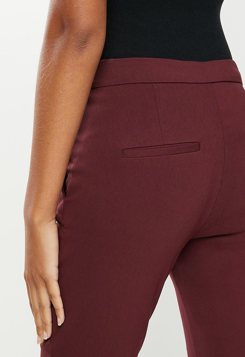 MANGO - Trousers cola - burgundy red