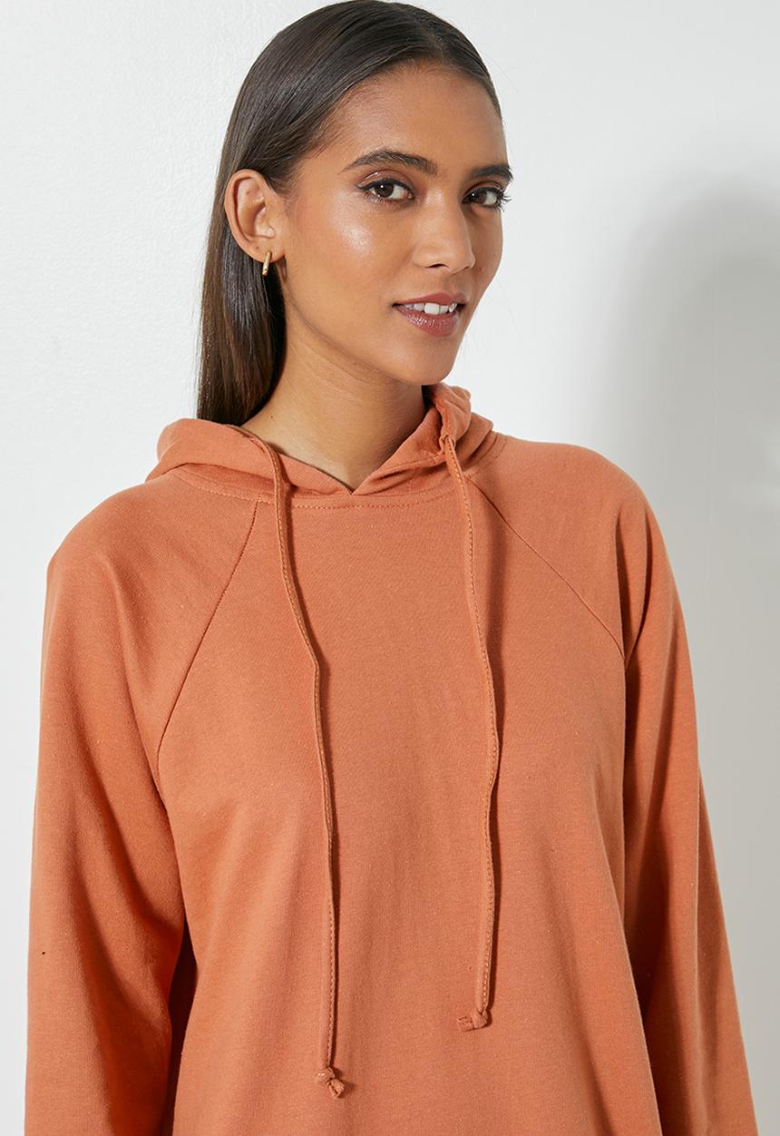 Superbalist - Hi slit hooded dress - baked clay