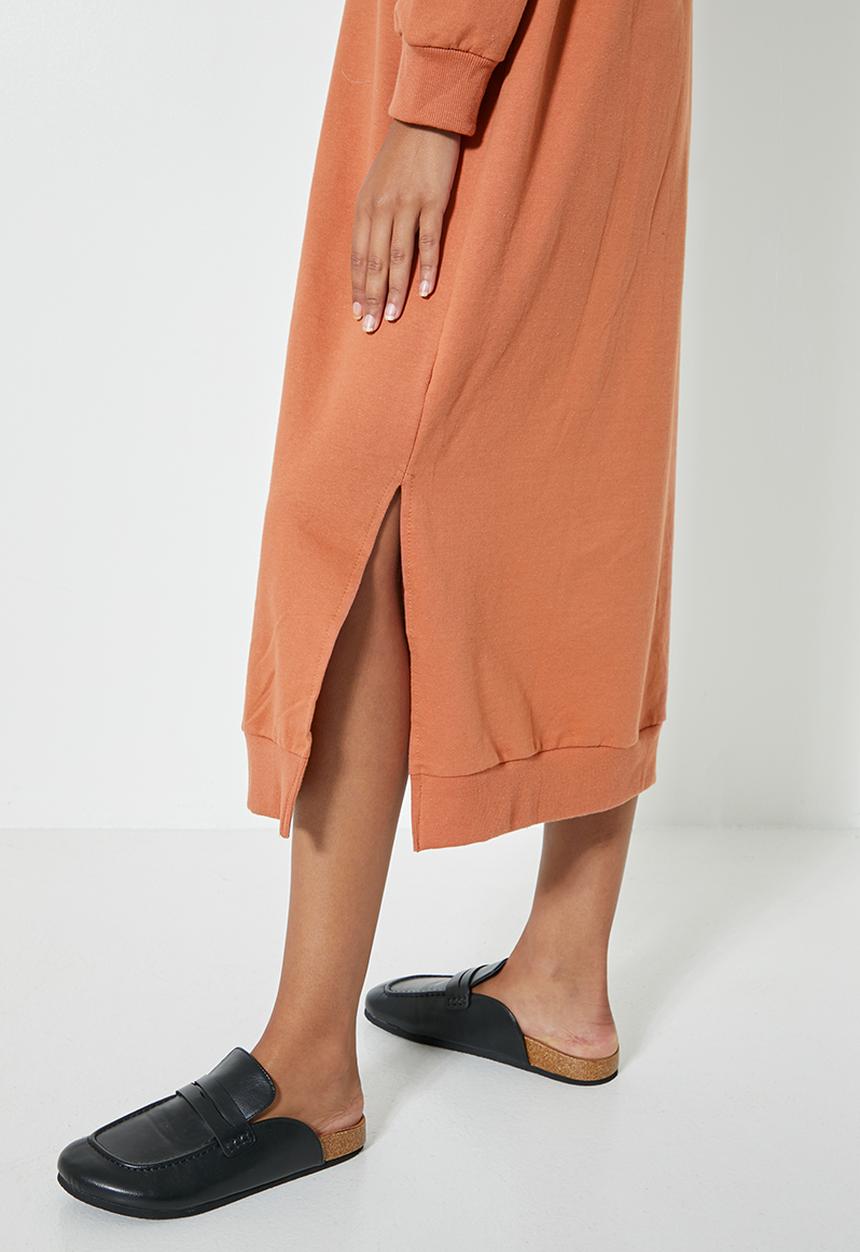 Superbalist - Hi slit hooded dress - baked clay
