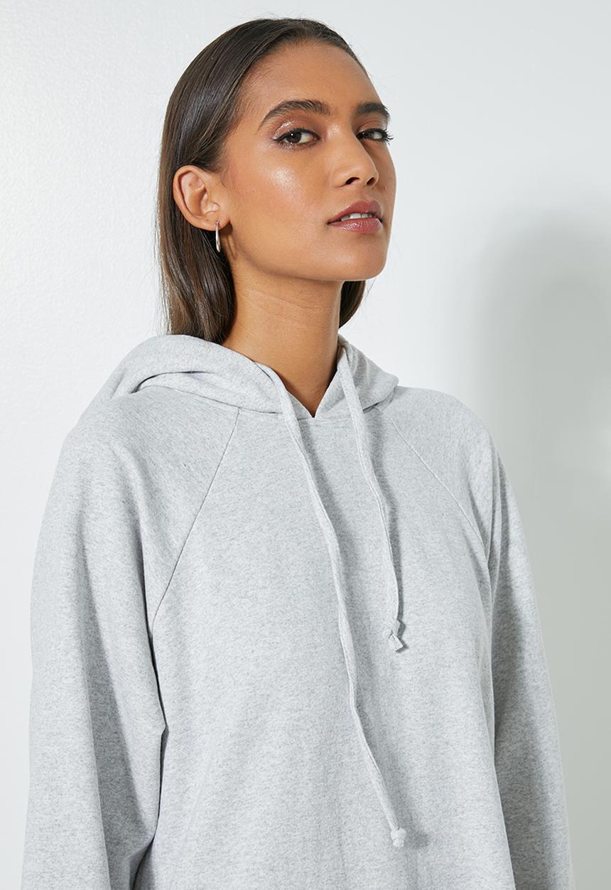 Superbalist - Hi slit hooded dress - light grey mel