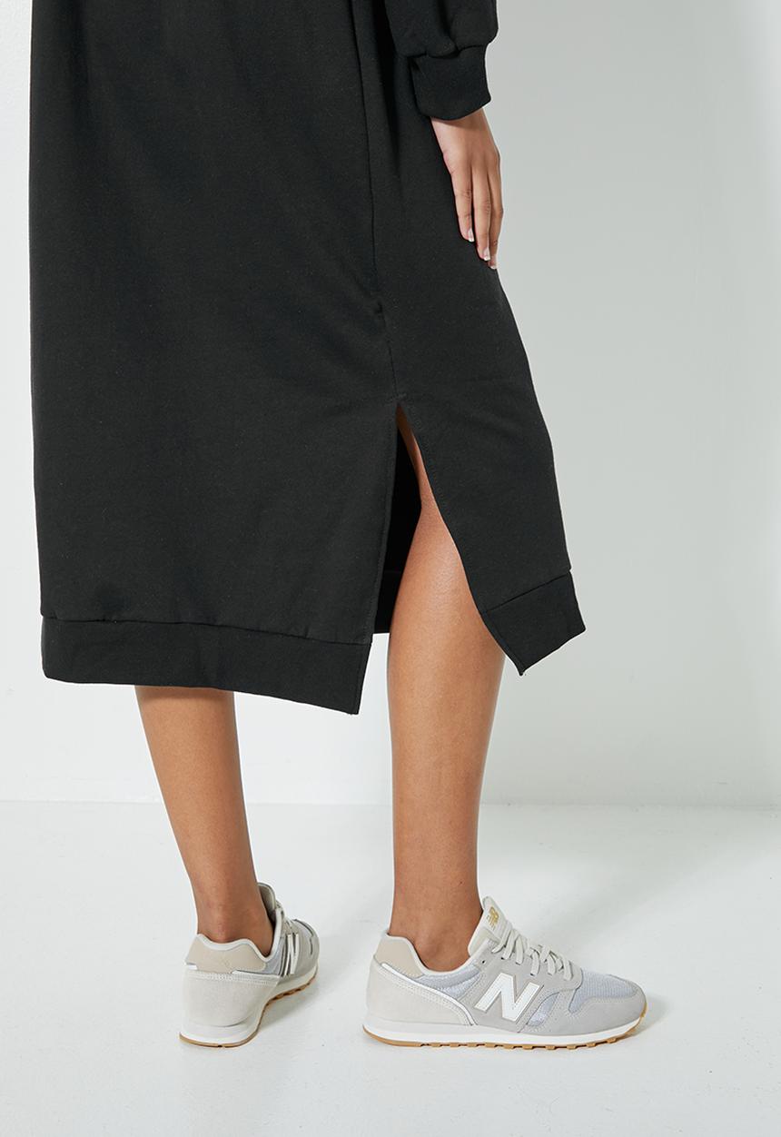 Superbalist - Hi slit hooded dress - black