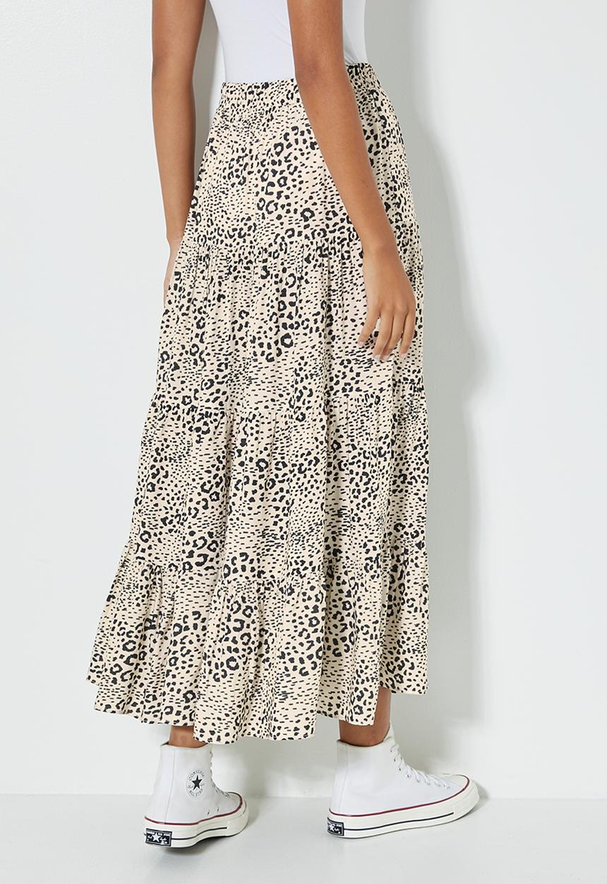 Superbalist - Tiered midi skirt - minimal animal