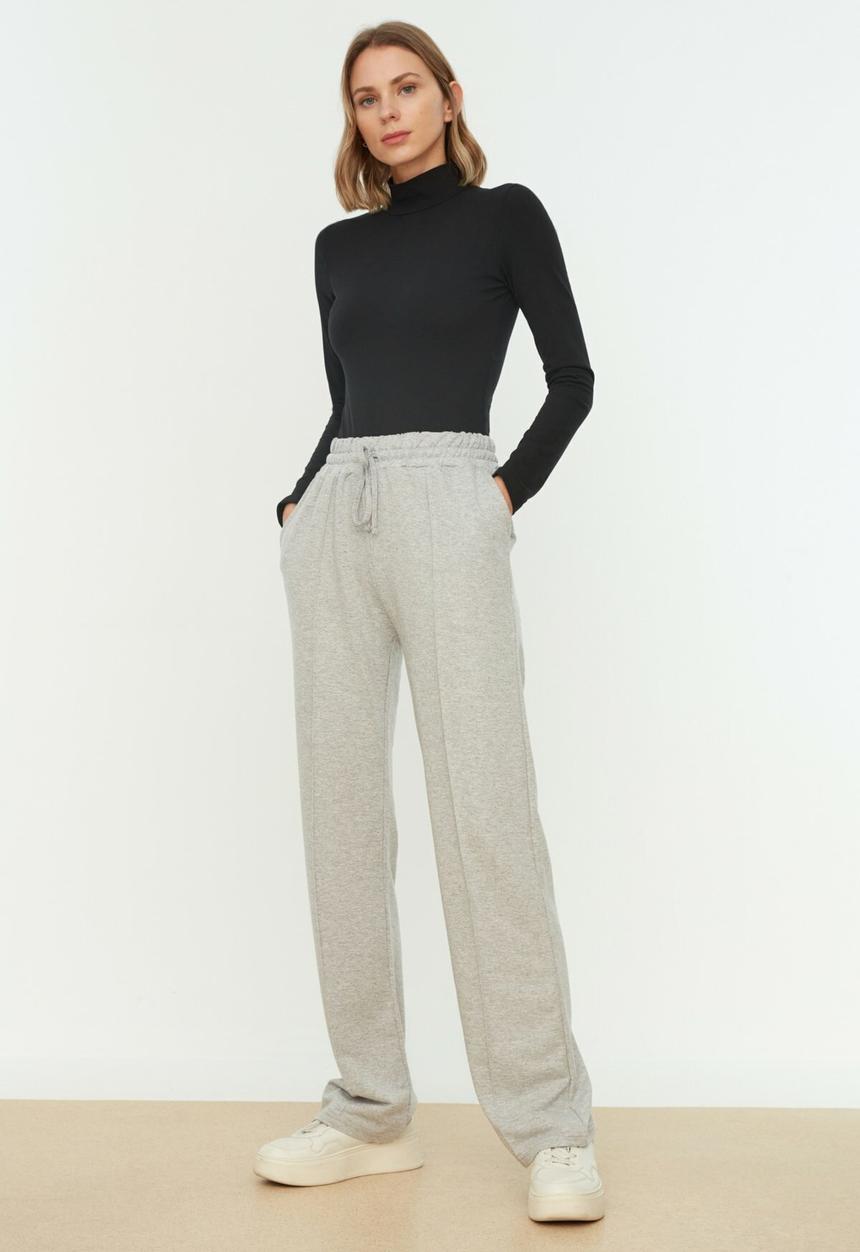 Trendyol - Straight fit slim sweatpants - grey