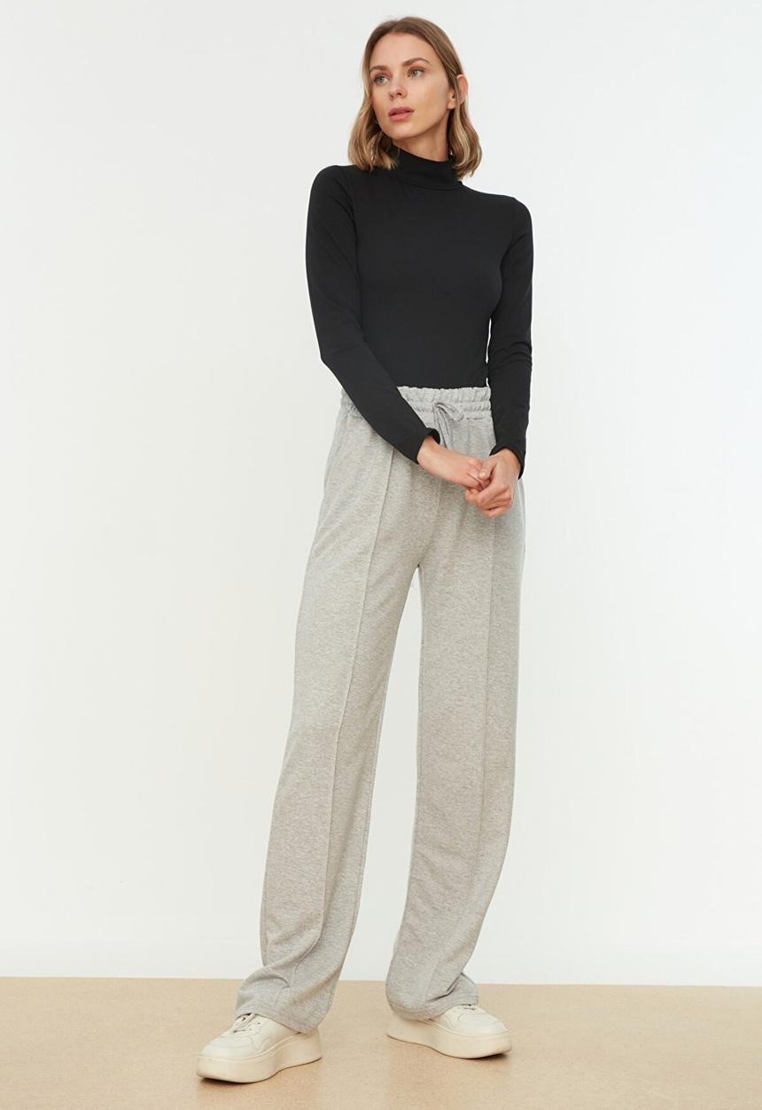 Trendyol - Straight fit slim sweatpants - grey