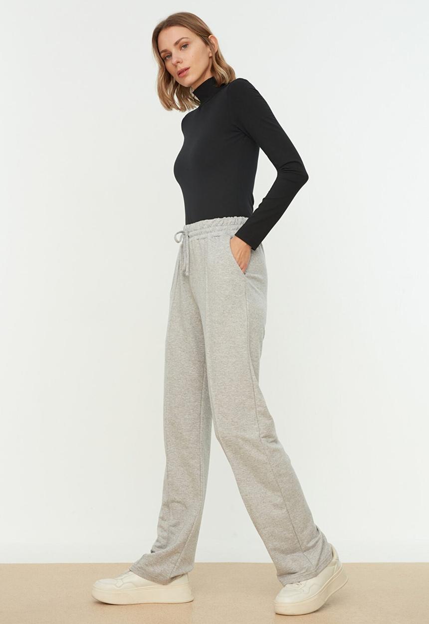 Trendyol - Straight fit slim sweatpants - grey