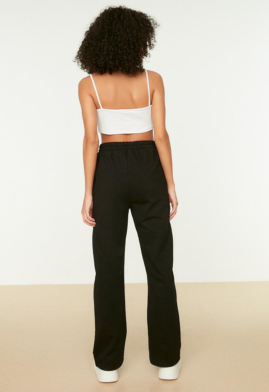 Trendyol - Straight fit slim sweatpants - black