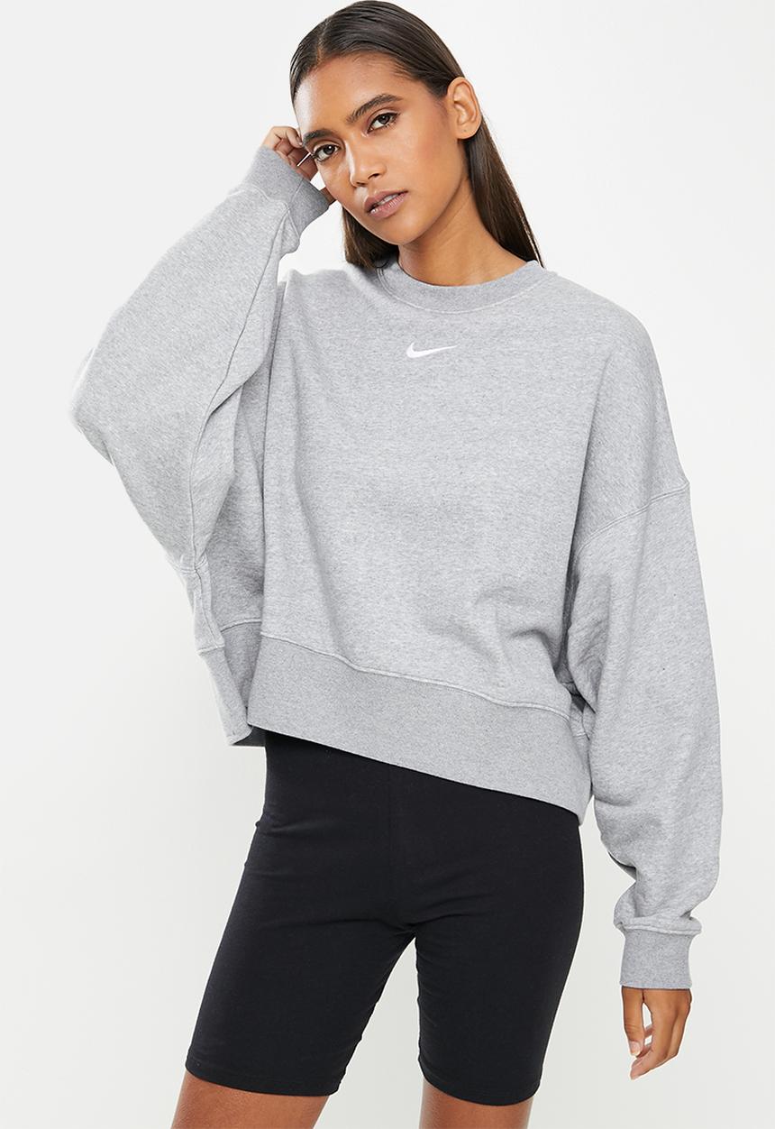 Nike - Nsw essntl clctn flc os crw - grey heather & white