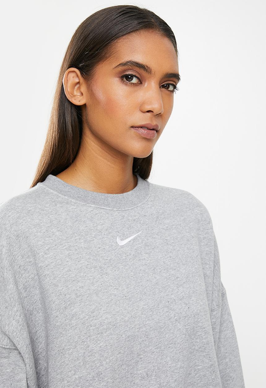 Nike - Nsw essntl clctn flc os crw - grey heather & white
