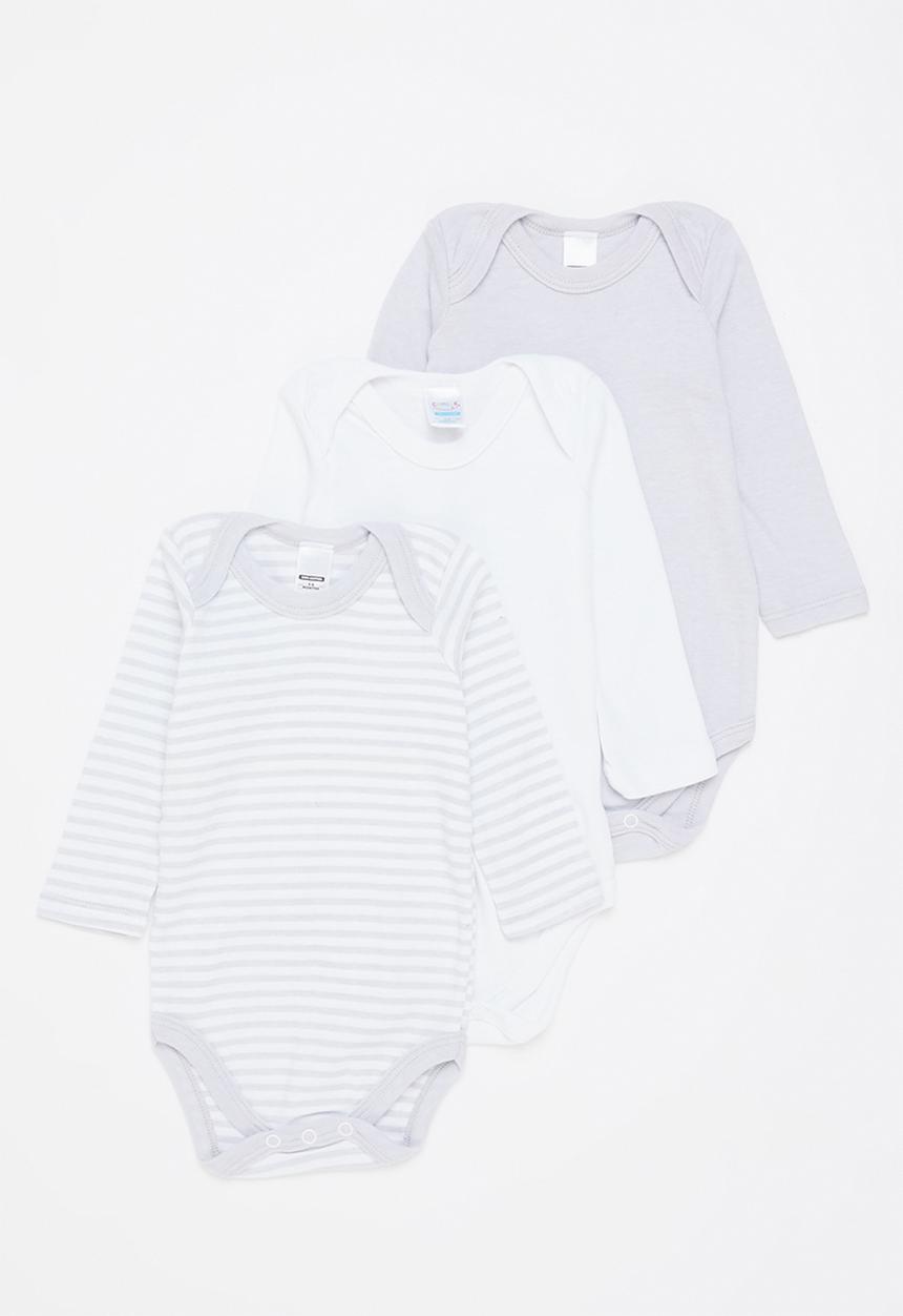 Pop Candy - 3 Pack long sleeve vests - grey