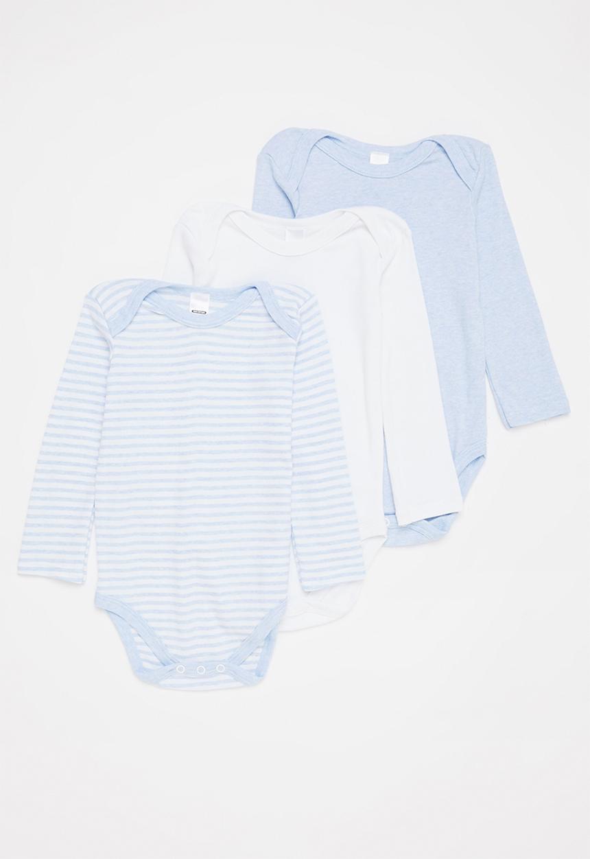 Pop Candy - 3 Pack long sleeve vests - blue