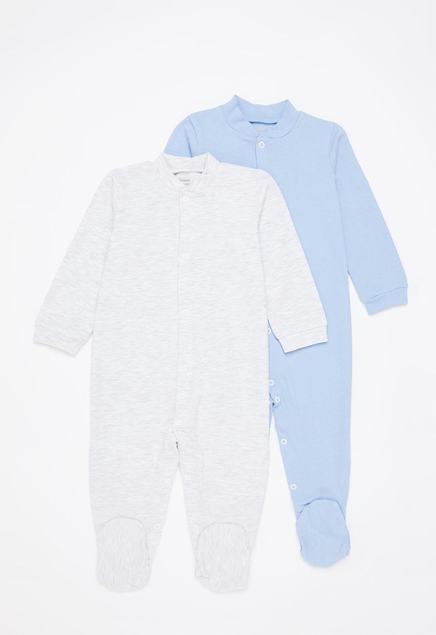 Pop Candy - 2 Pack sleepsuit - grey & blue