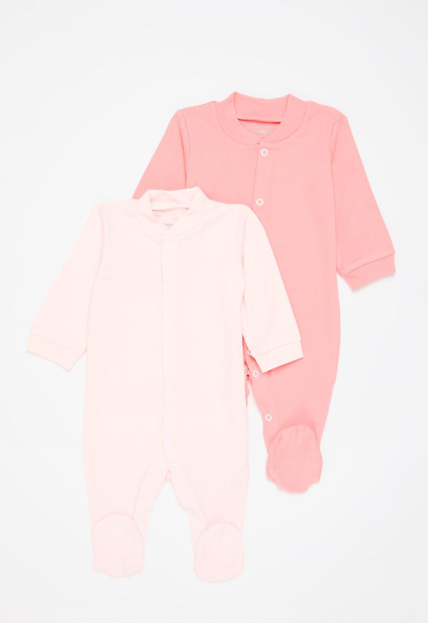 Pop Candy - 2 Pack sleepsuit - pink & coral