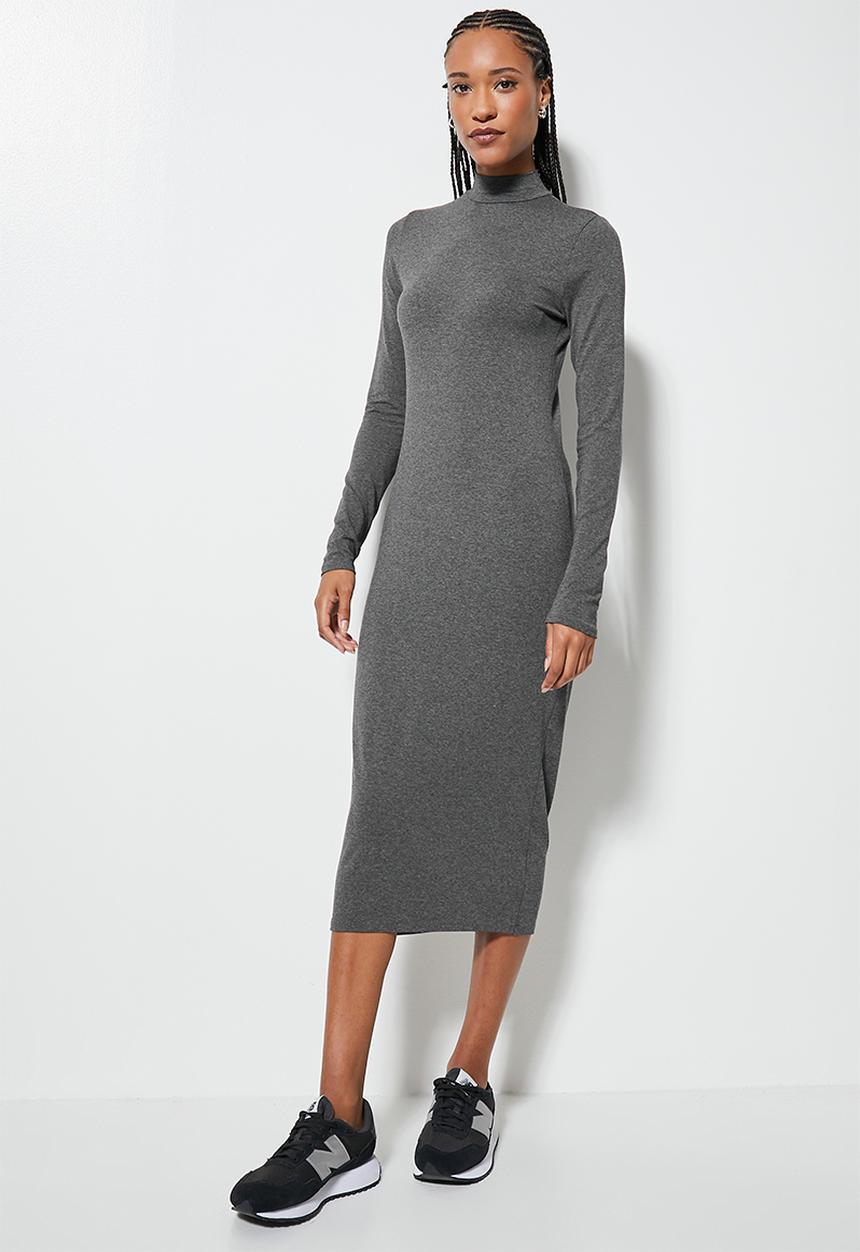 Superbalist - Poloneck dress - charcoal melange