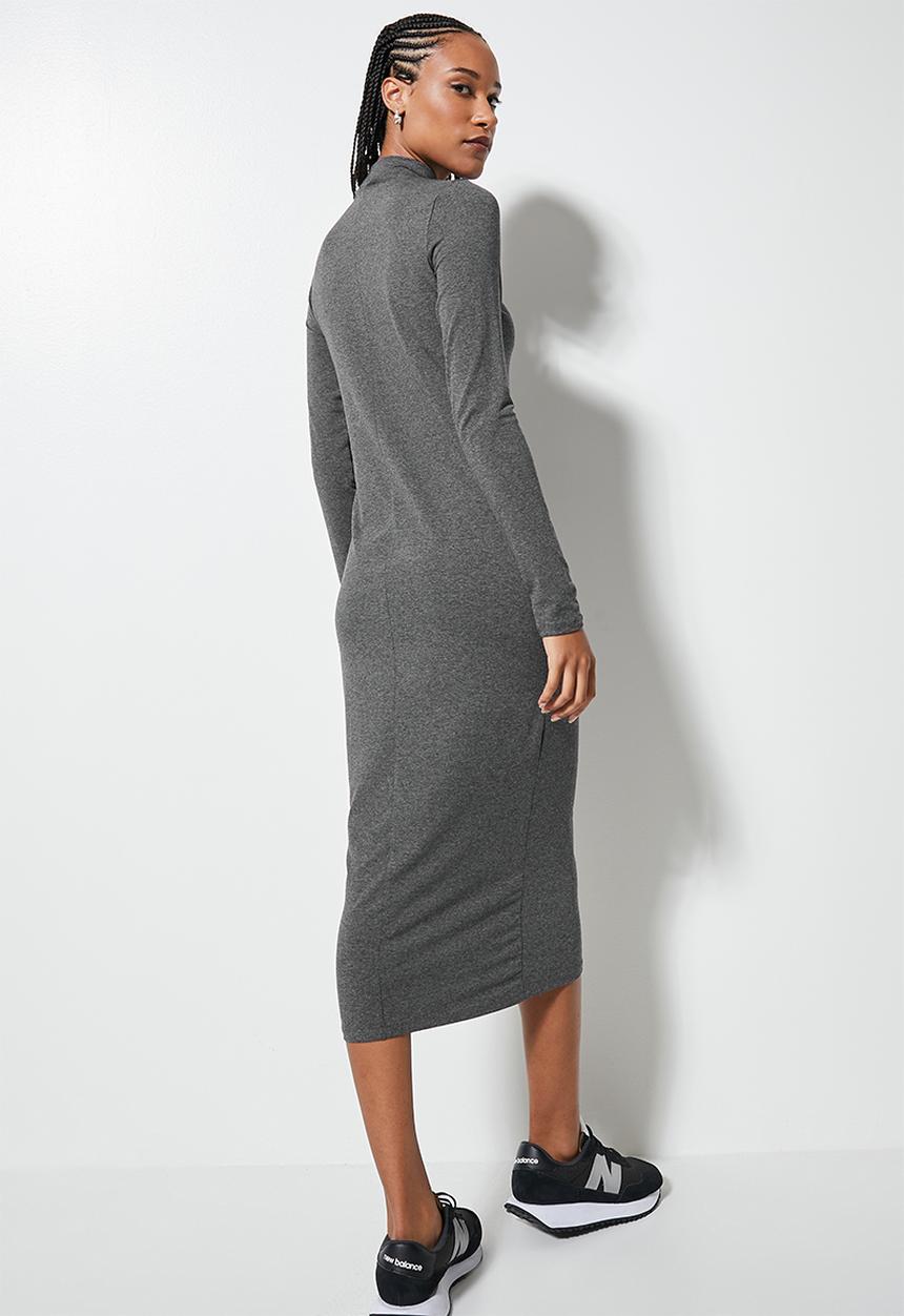 Superbalist - Poloneck dress - charcoal melange