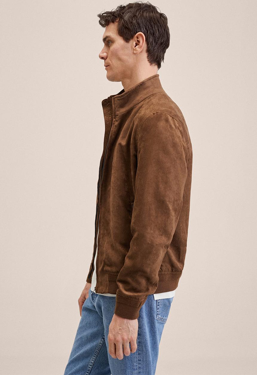 MANGO - Siena Suede-effect Bomber Jacket - dark brown