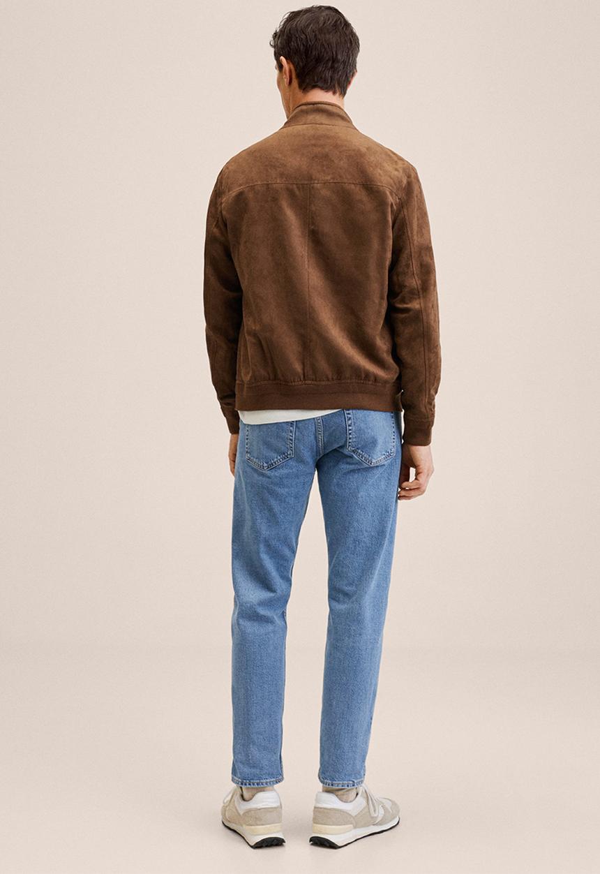 MANGO - Siena Suede-effect Bomber Jacket - dark brown