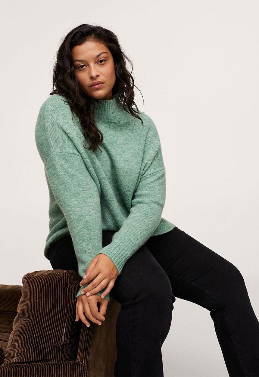 MANGO - Plus sweater nantes - aqua green