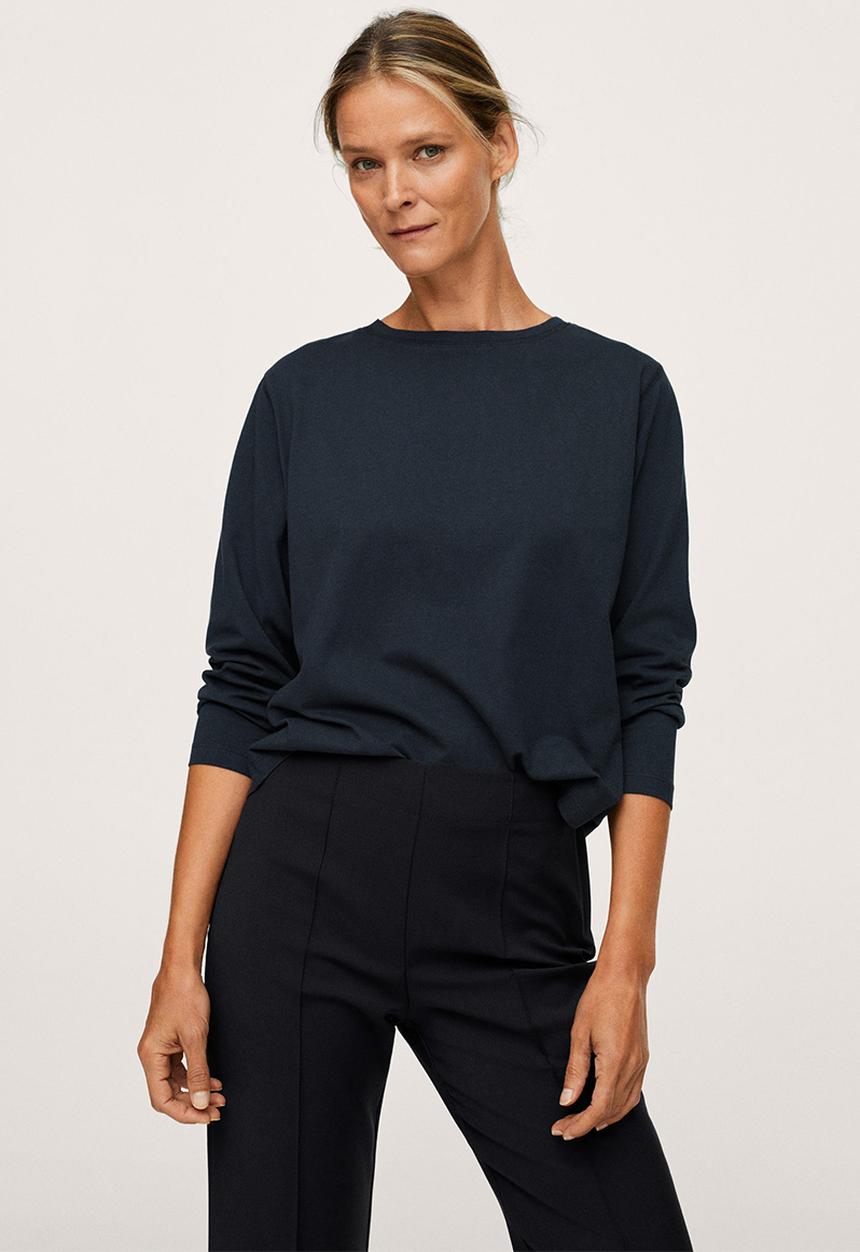 MANGO - T-shirt roda - navy