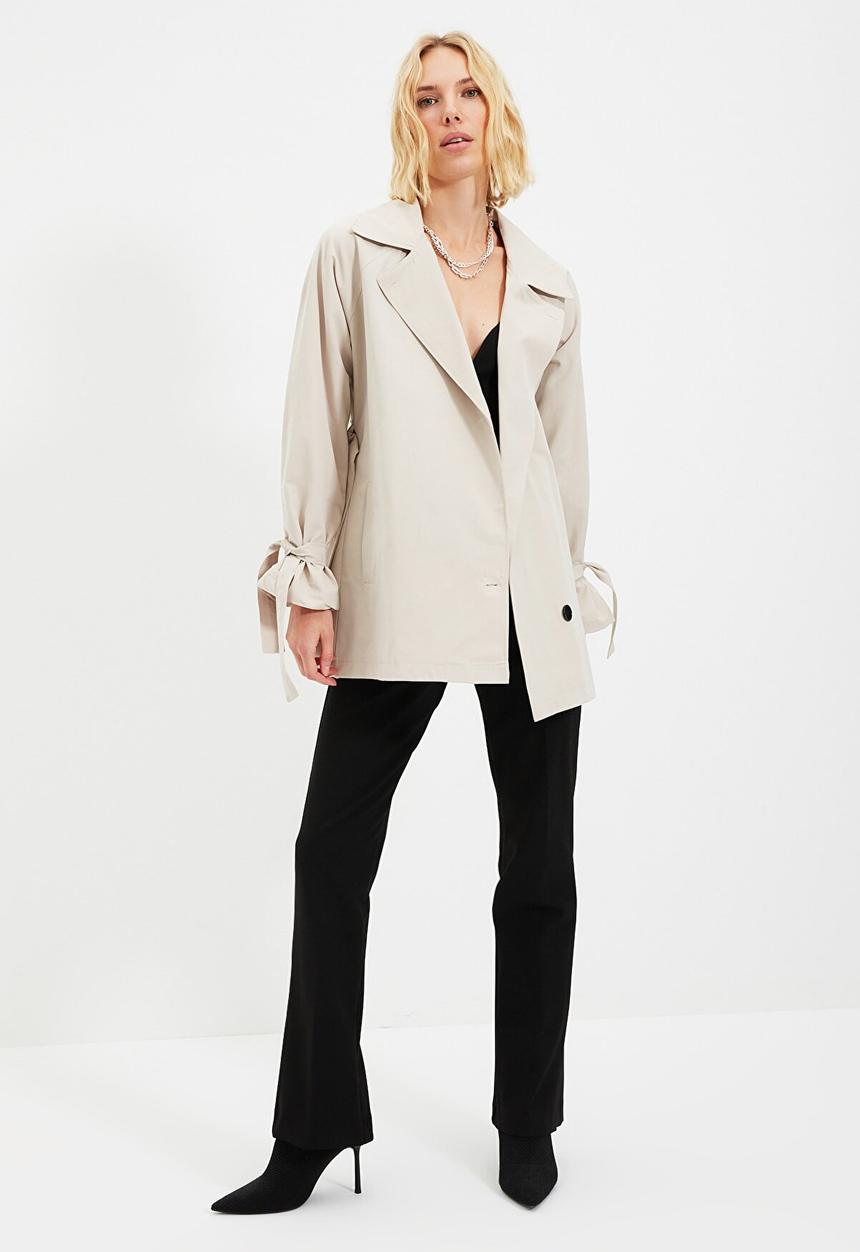 Trendyol - Belted midi trench coat - grey