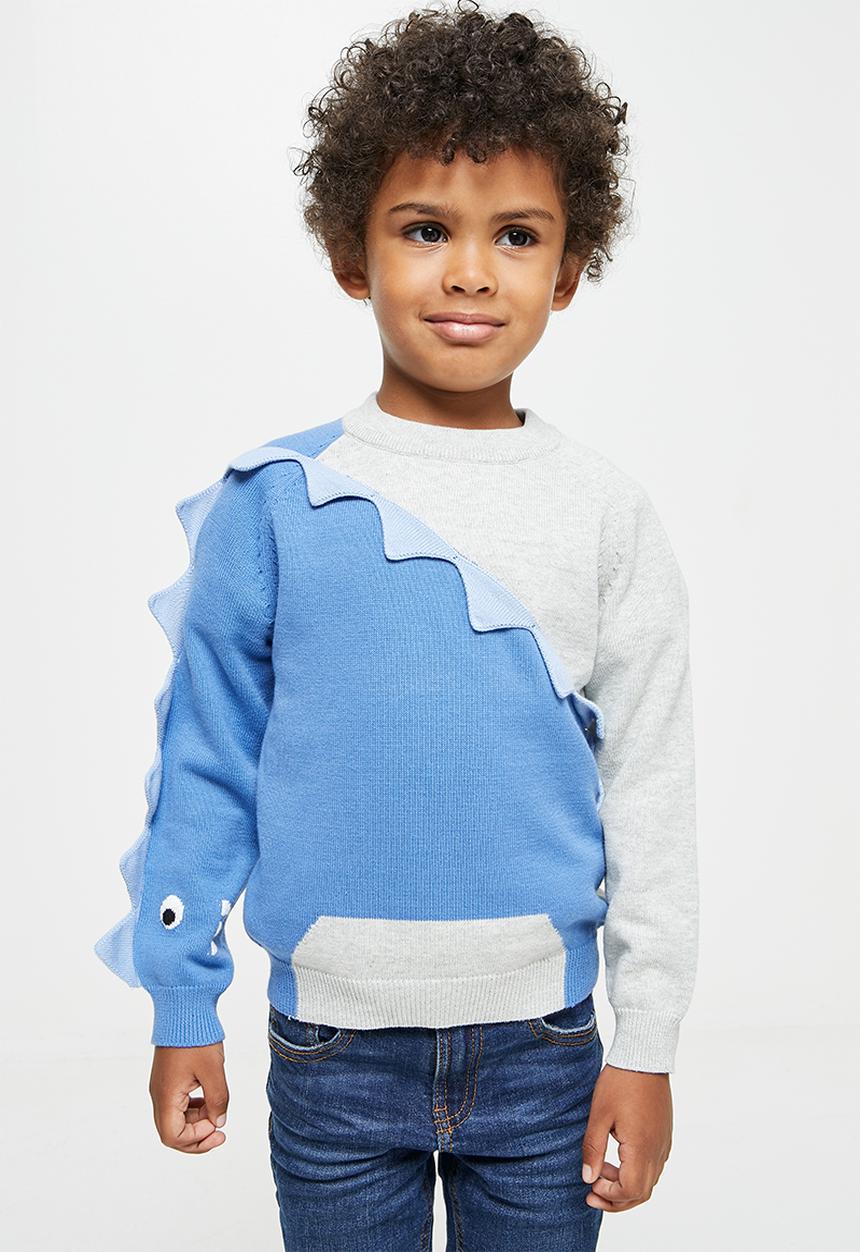 Pop Candy - Boys knitwear - grey & blue