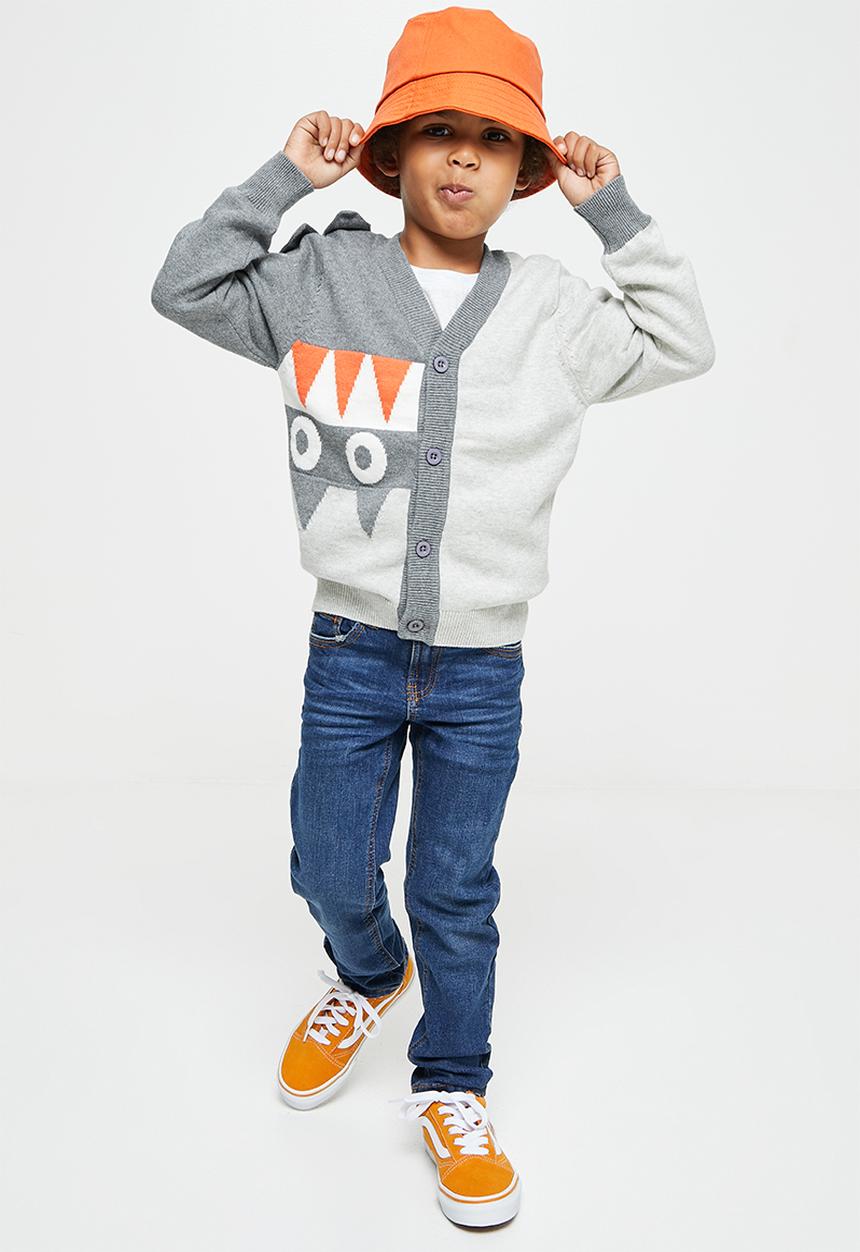 Pop Candy - Boys dino cardigan - grey