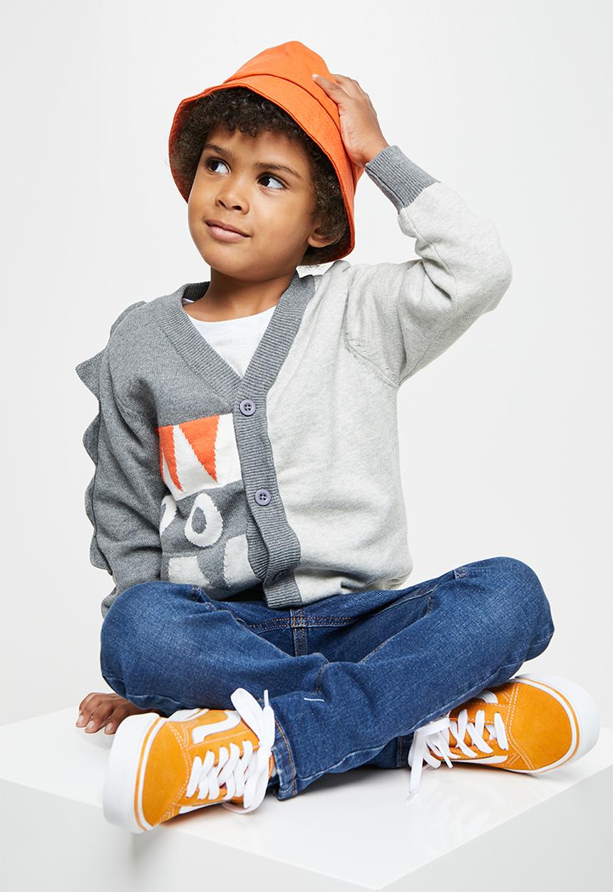 Pop Candy - Boys dino cardigan - grey