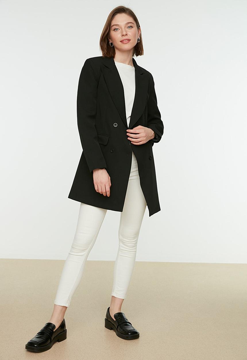 Trendyol - Double buttoned jacket - black