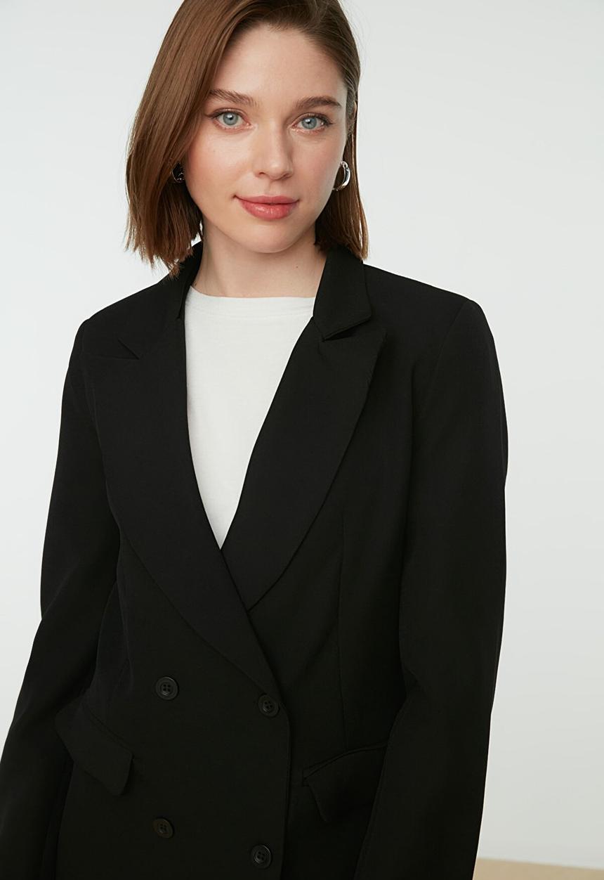 Trendyol - Double buttoned jacket - black