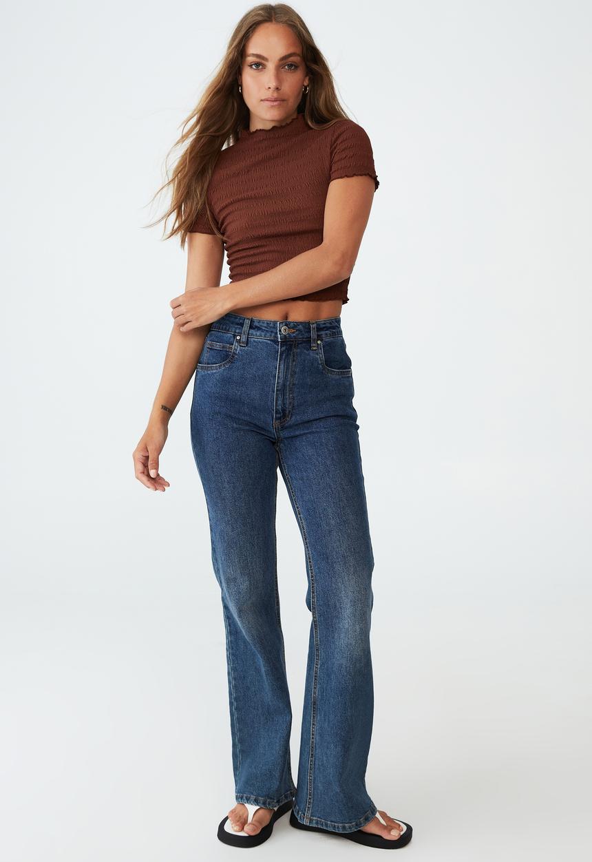 Cotton On - Alice textured short sleeve top - brown