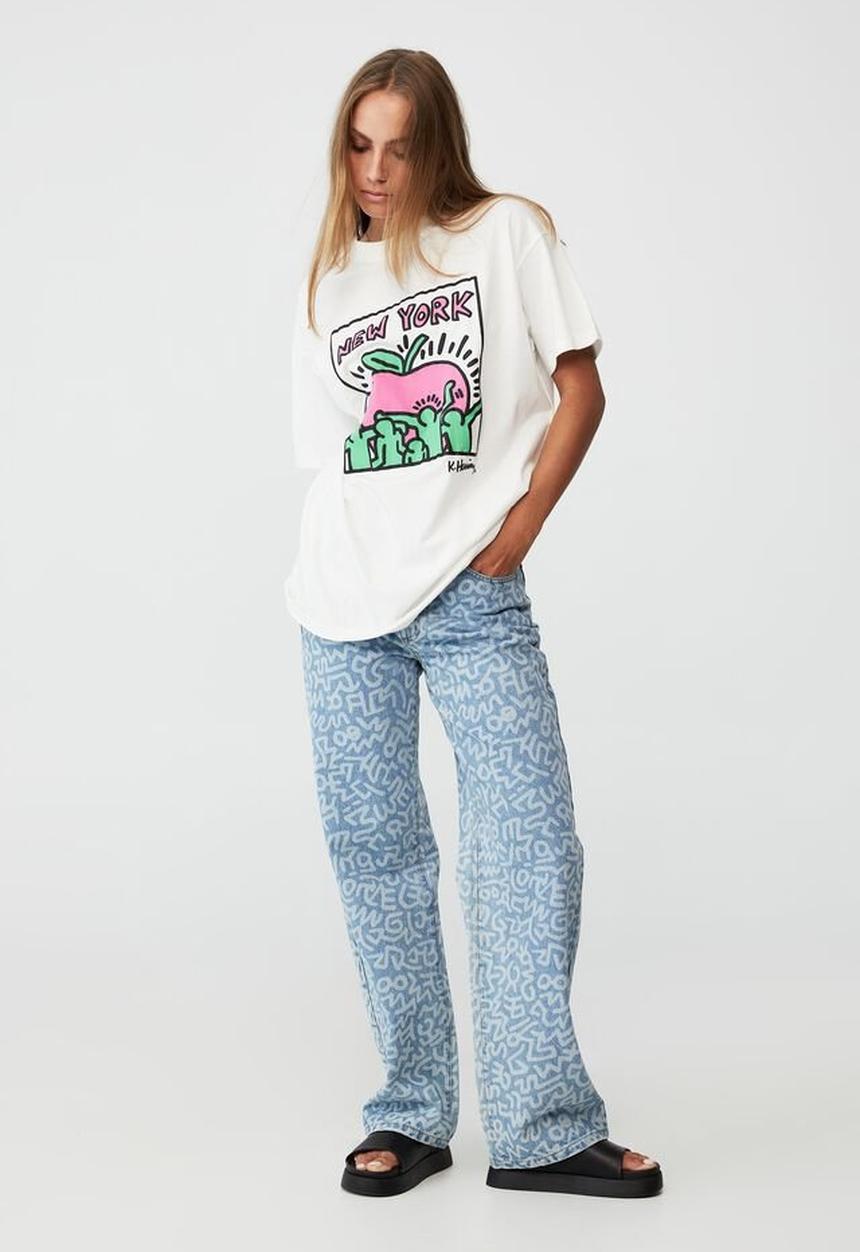 Cotton On - Special edition keith haring tee - lcn kh keith haring new york/vintage white