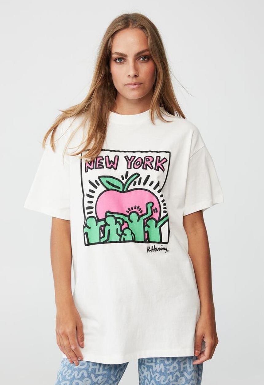 Cotton On - Special edition keith haring tee - lcn kh keith haring new york/vintage white