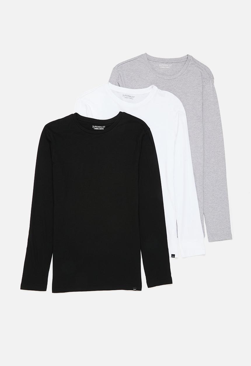 Superbalist - 3-Pack nate long sleeve crew neck tee - multi