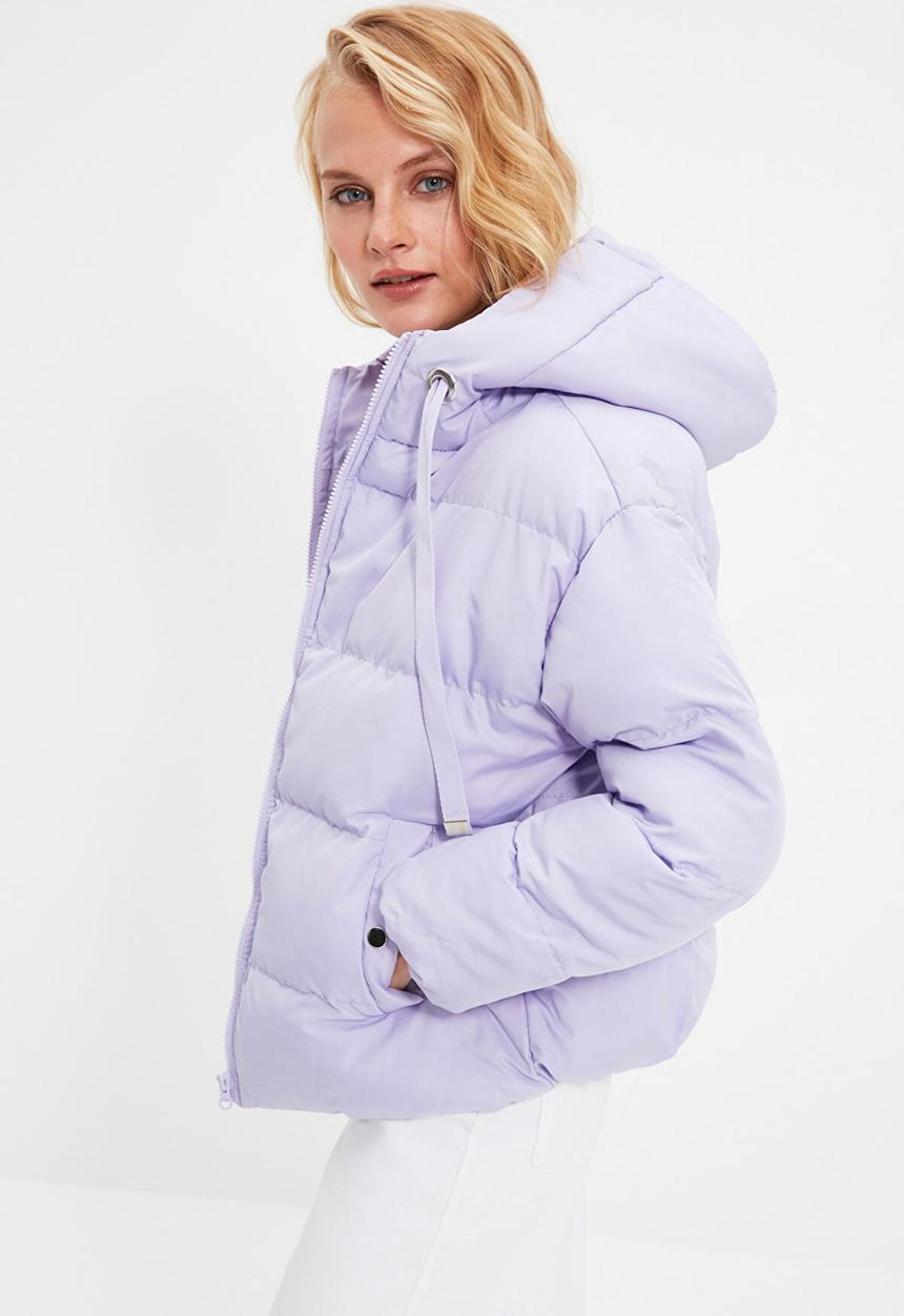 Trendyol - Hooded puff coat - lilac