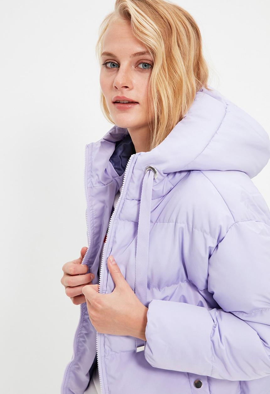 Trendyol - Hooded puff coat - lilac