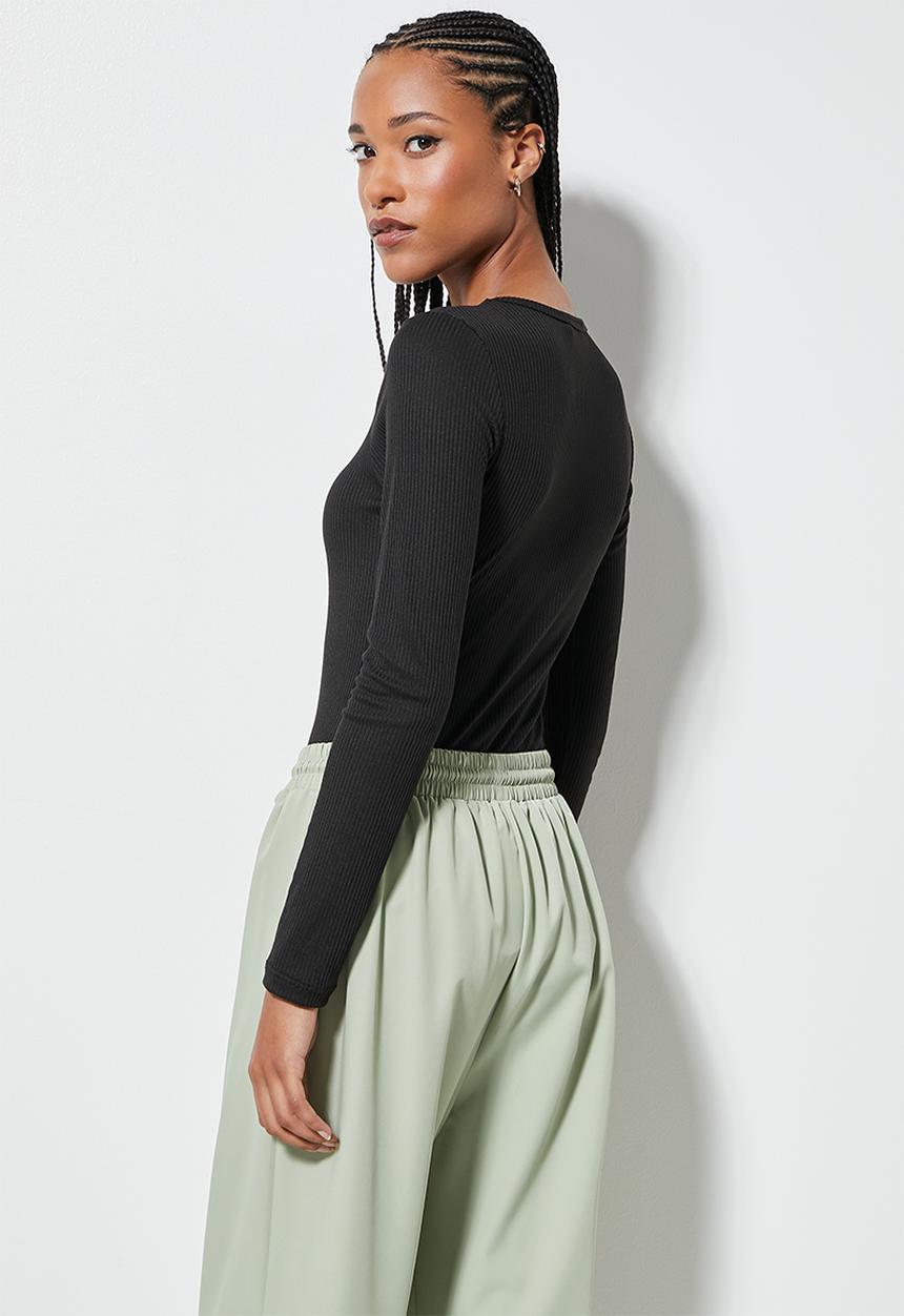 Superbalist - 2 pack crew neck bodysuit - black & ecru