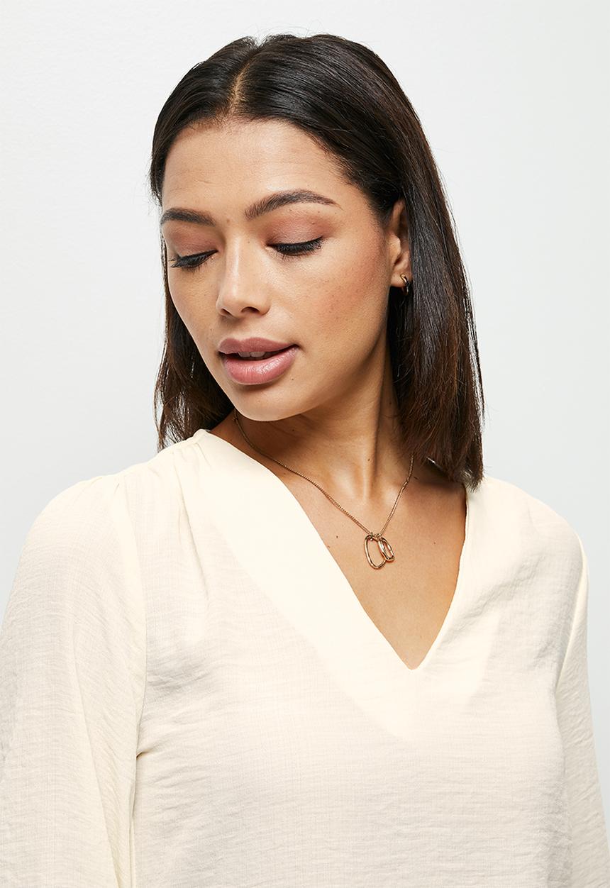 edit - Femme gauged sleeve blouse - ecru