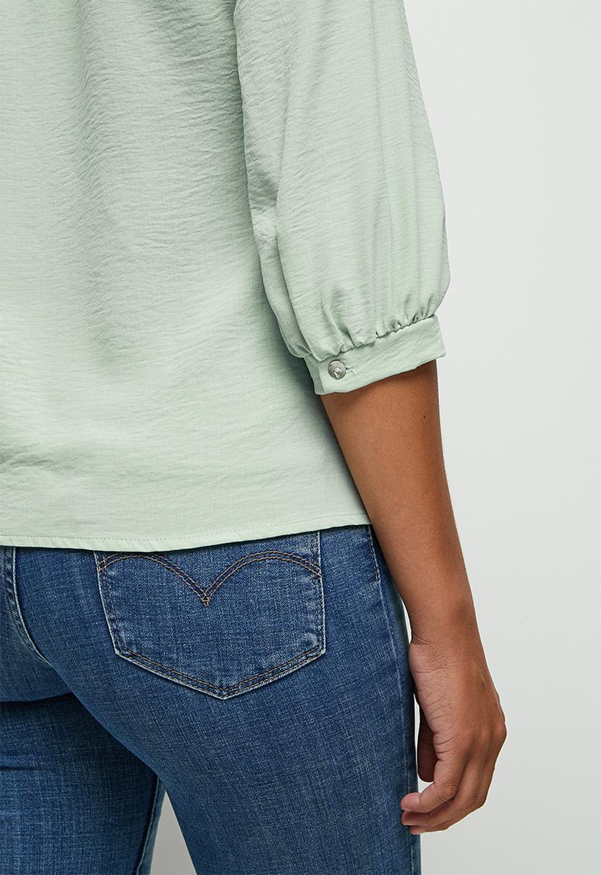 edit - Femme gauged sleeve blouse - dusty sage