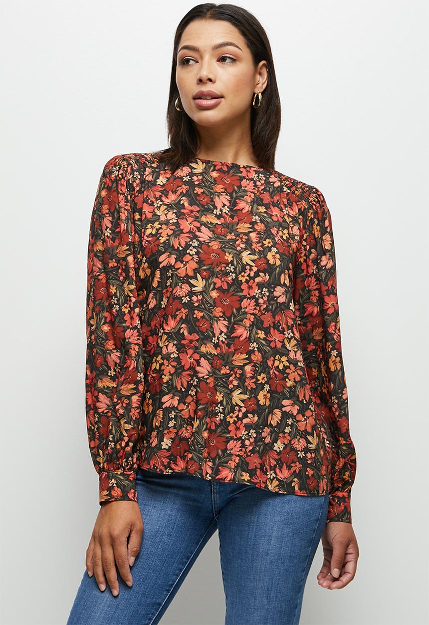 edit - Oversized bellow sleeve blouse - multi 