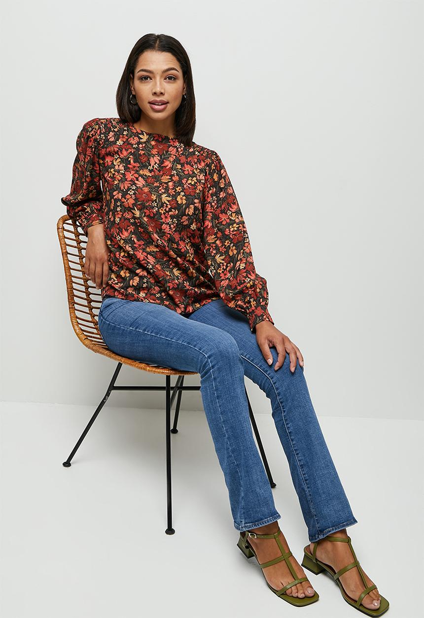 edit - Oversized bellow sleeve blouse - multi 