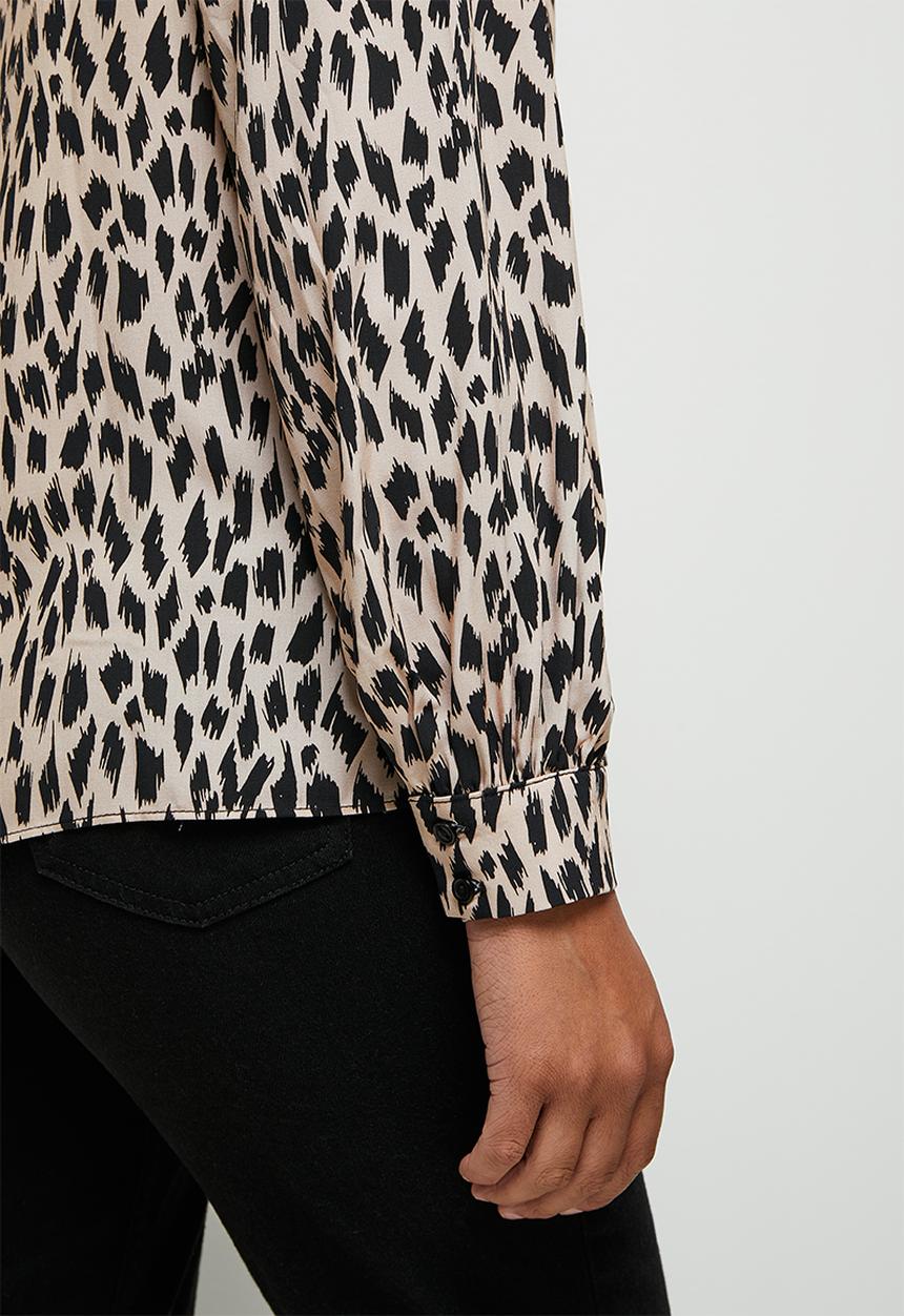 edit - Oversized bellow sleeve blouse - stone & black
