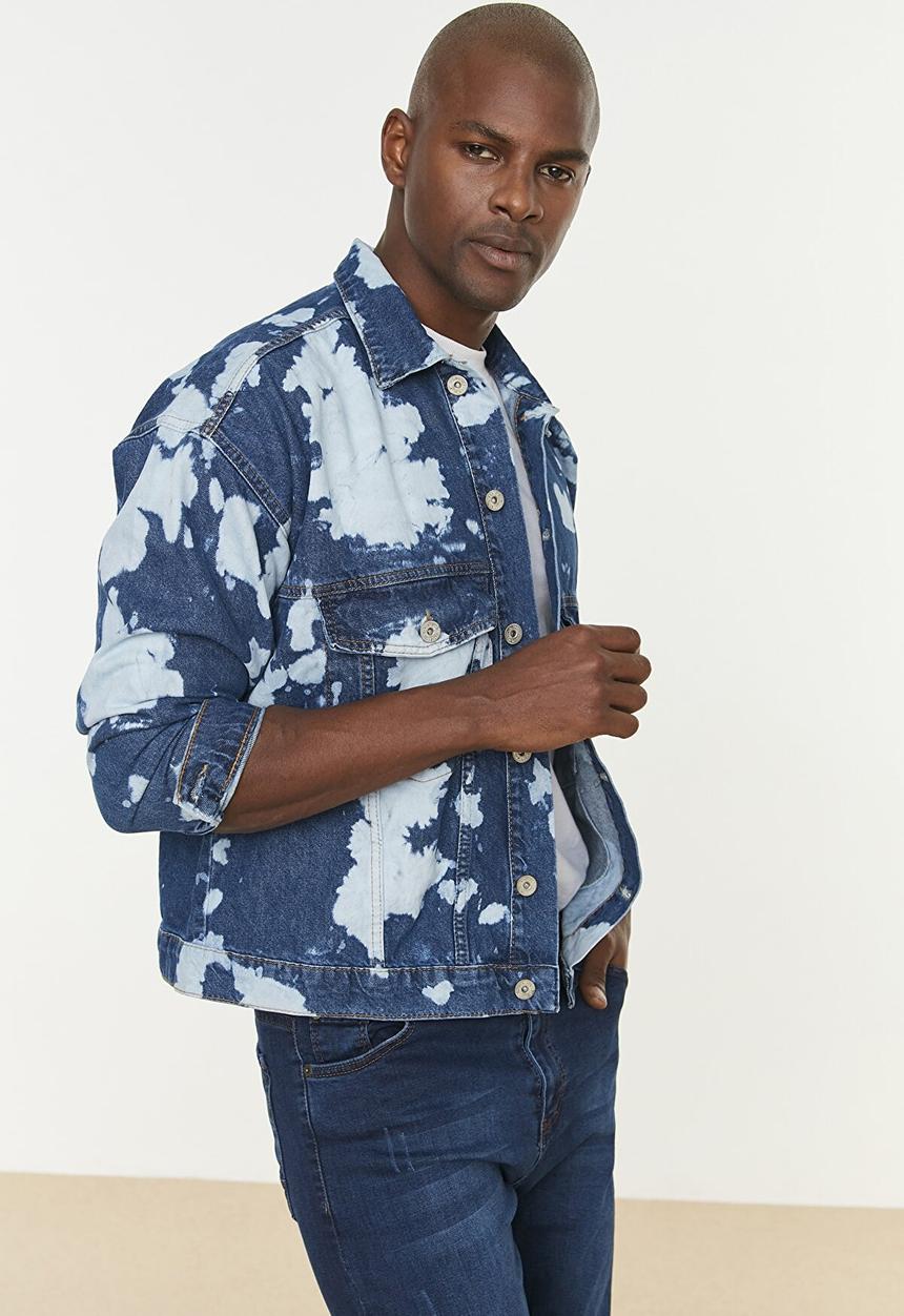 Trendyol - Bleached denim jacket - blue
