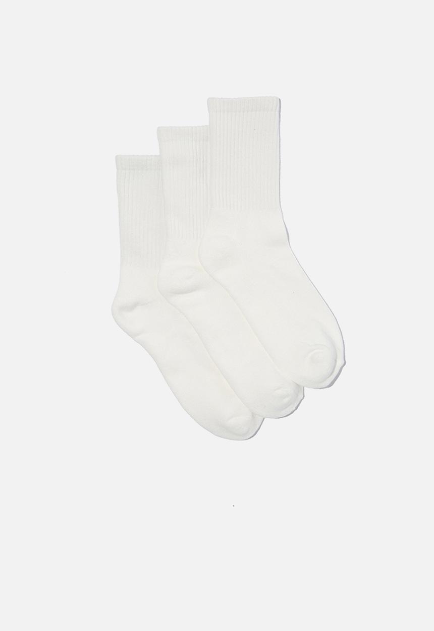 Cotton On - 3 Pack club house crew sock - white