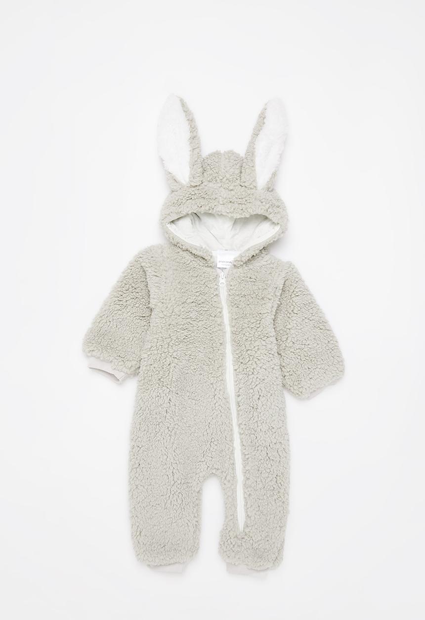 Pop Candy - Baby bunny romper - grey