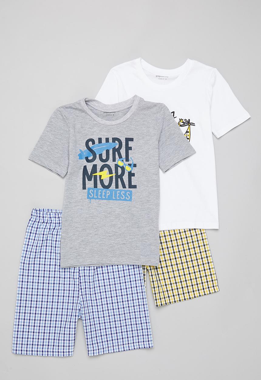 Pop Candy - Boys 2 pack check pj sets - multi