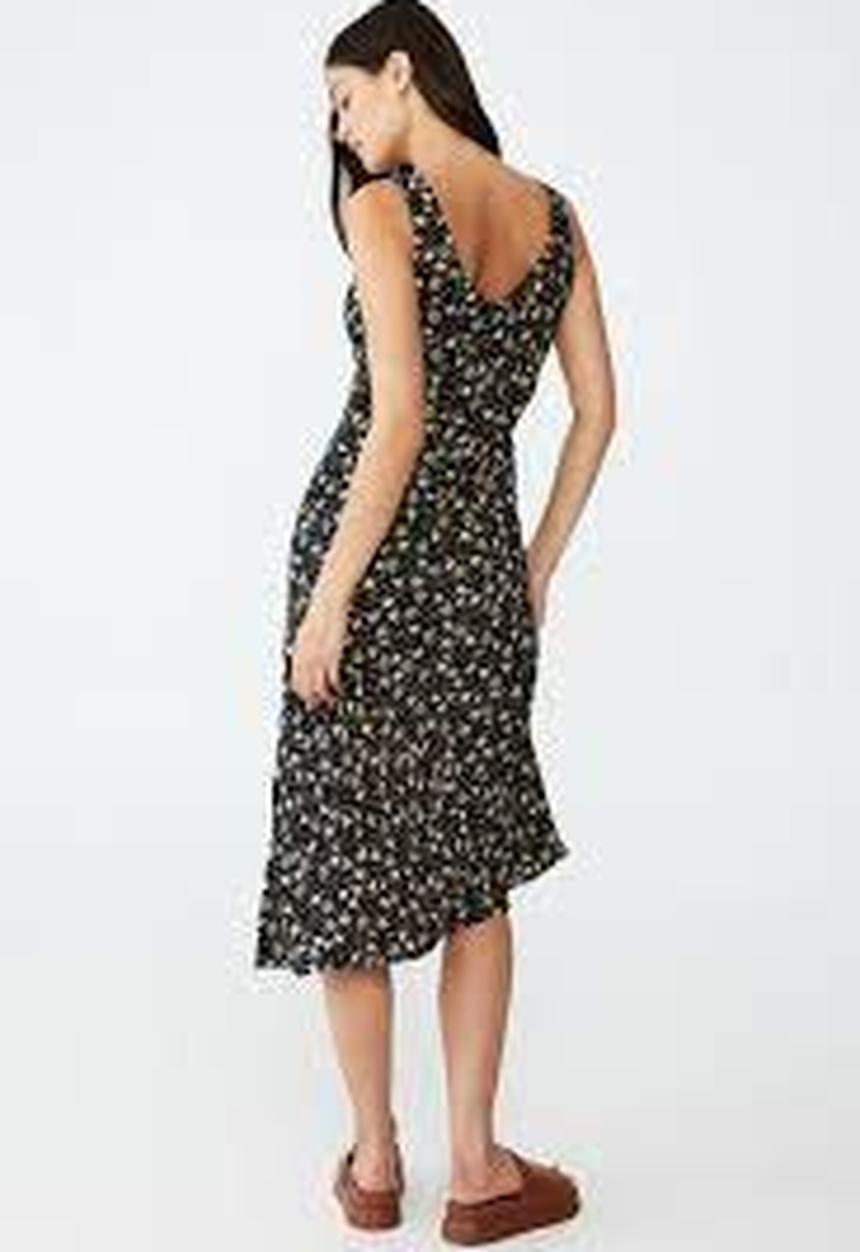 Cotton On - Rose v-neck midi dress - mya floral black