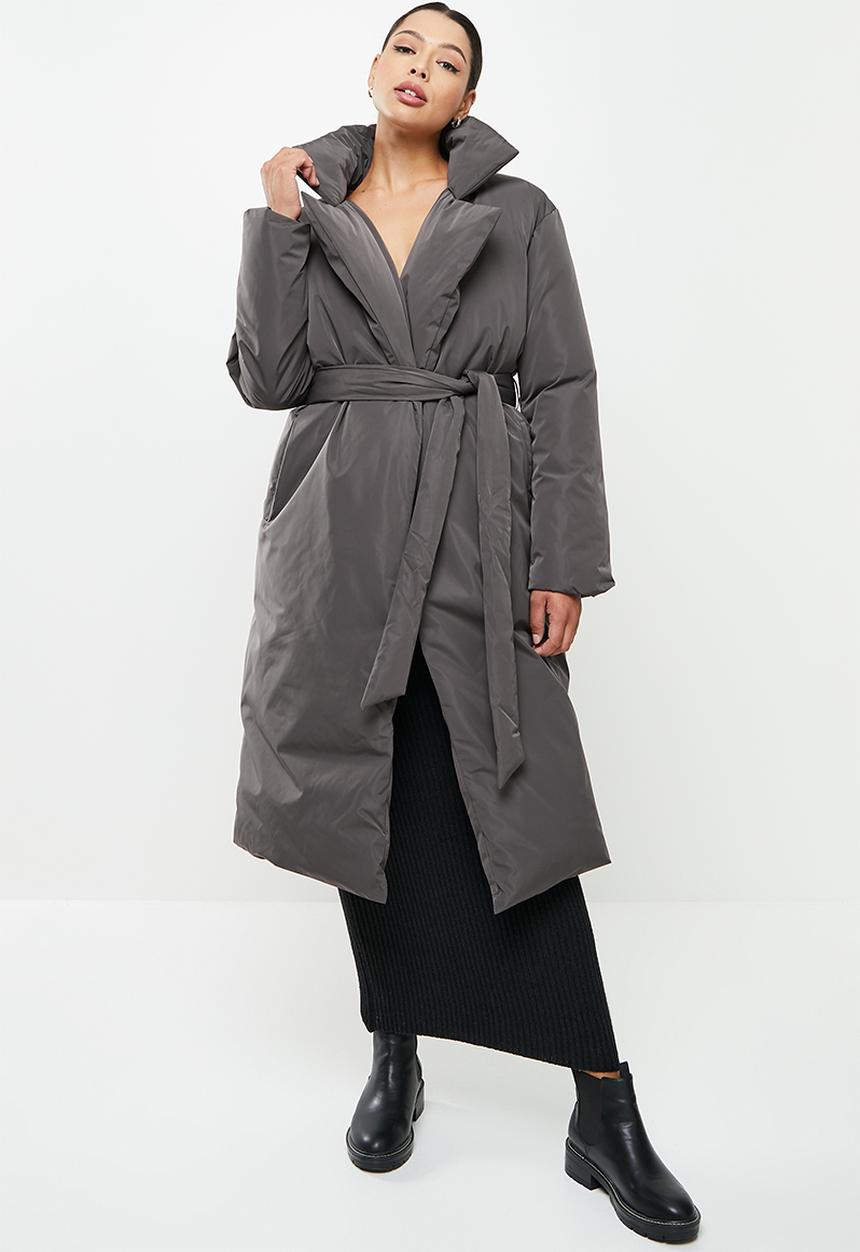 Missguided - Padded duvet trench - dark grey