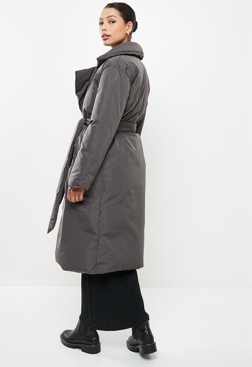 Missguided - Padded duvet trench - dark grey