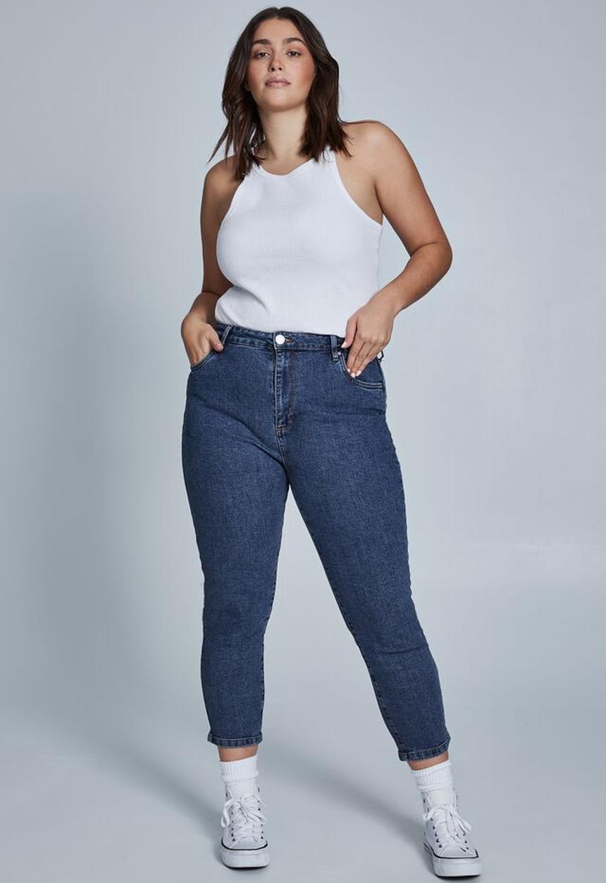 Cotton On - Curve taylor mom jeans - coogee blue