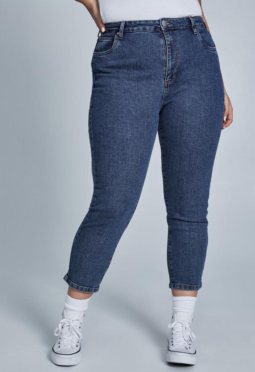 Cotton On - Curve taylor mom jeans - coogee blue